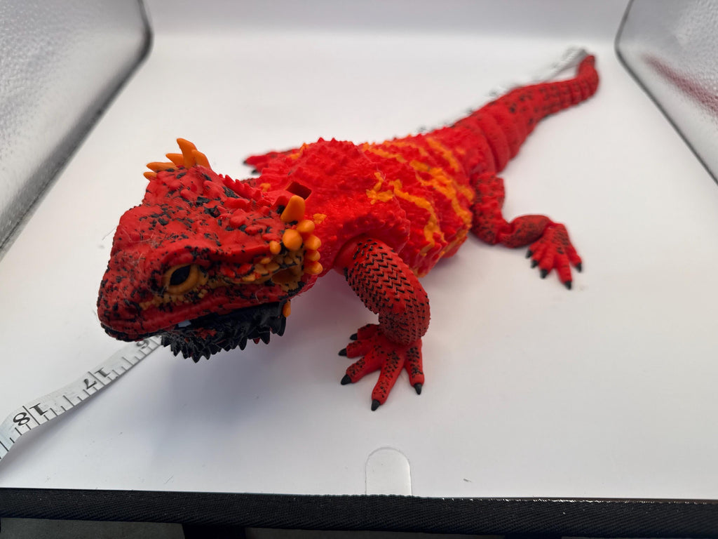 Realistic Red Bearded Dragon Red Monster articulated desk and fidget toy