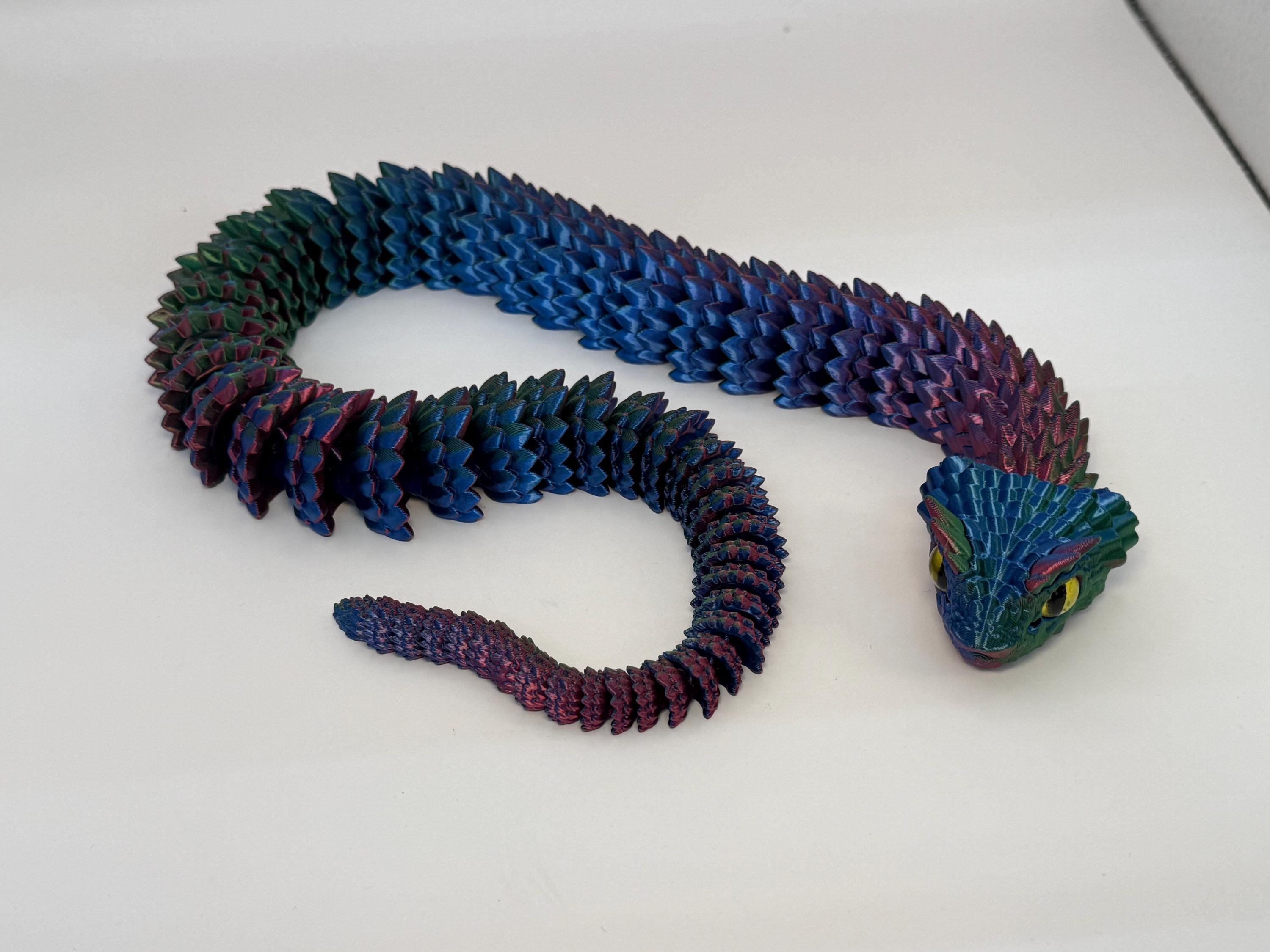 Eyelash viper snake realistic articulated desk and fidget toy