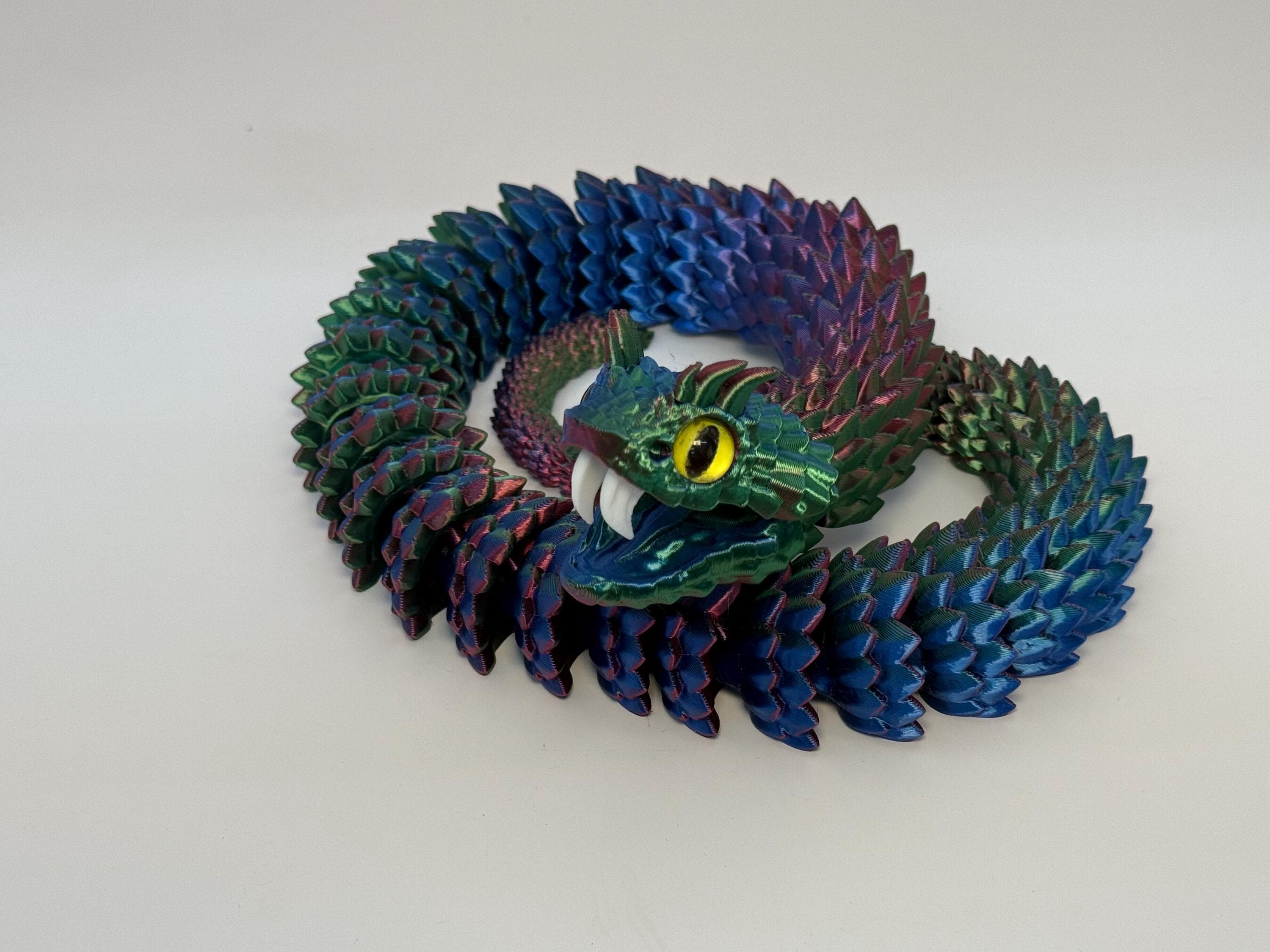 Eyelash viper snake realistic articulated desk and fidget toy