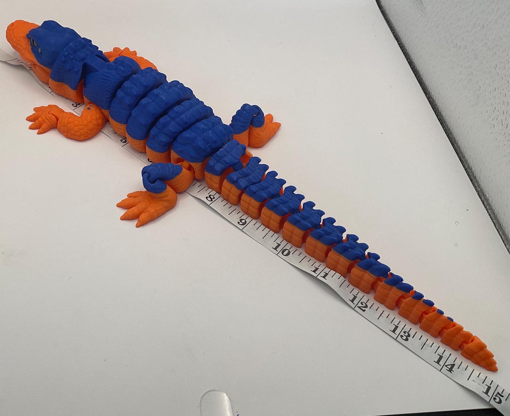 Blue and Orange Articulated Alligator — 3D-printed product by Truly Innovative Concepts