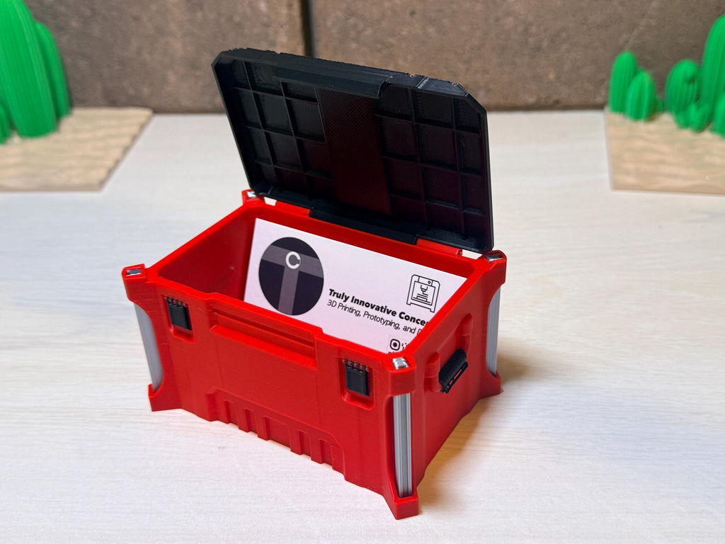 Packout inspired business card case, CUSTOMIZABLE with YOUR LOGO , Card Holder, desk top, marketing and promotions