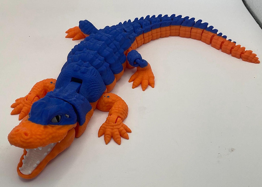 Blue and Orange Articulated Alligator — 3D-printed product by Truly Innovative Concepts