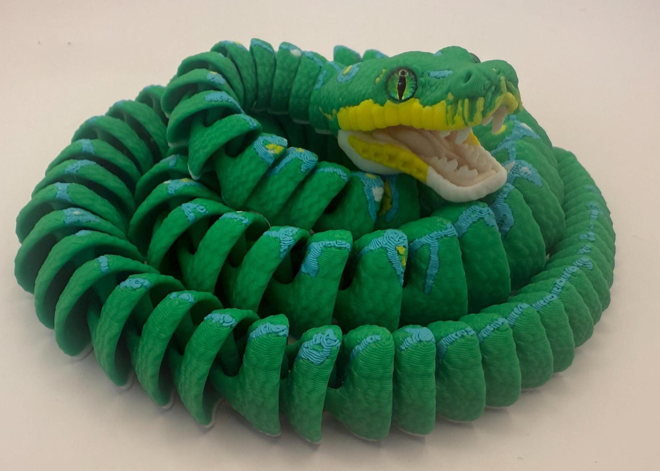 Realistic Sorong Green Tree Python snake articulated desk and fidget model