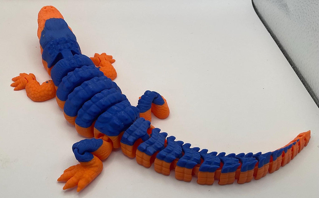 Blue and Orange Articulated Alligator — 3D-printed product by Truly Innovative Concepts