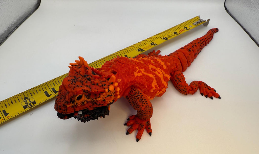 Realistic Red Bearded Dragon Red Monster articulated desk and fidget toy
