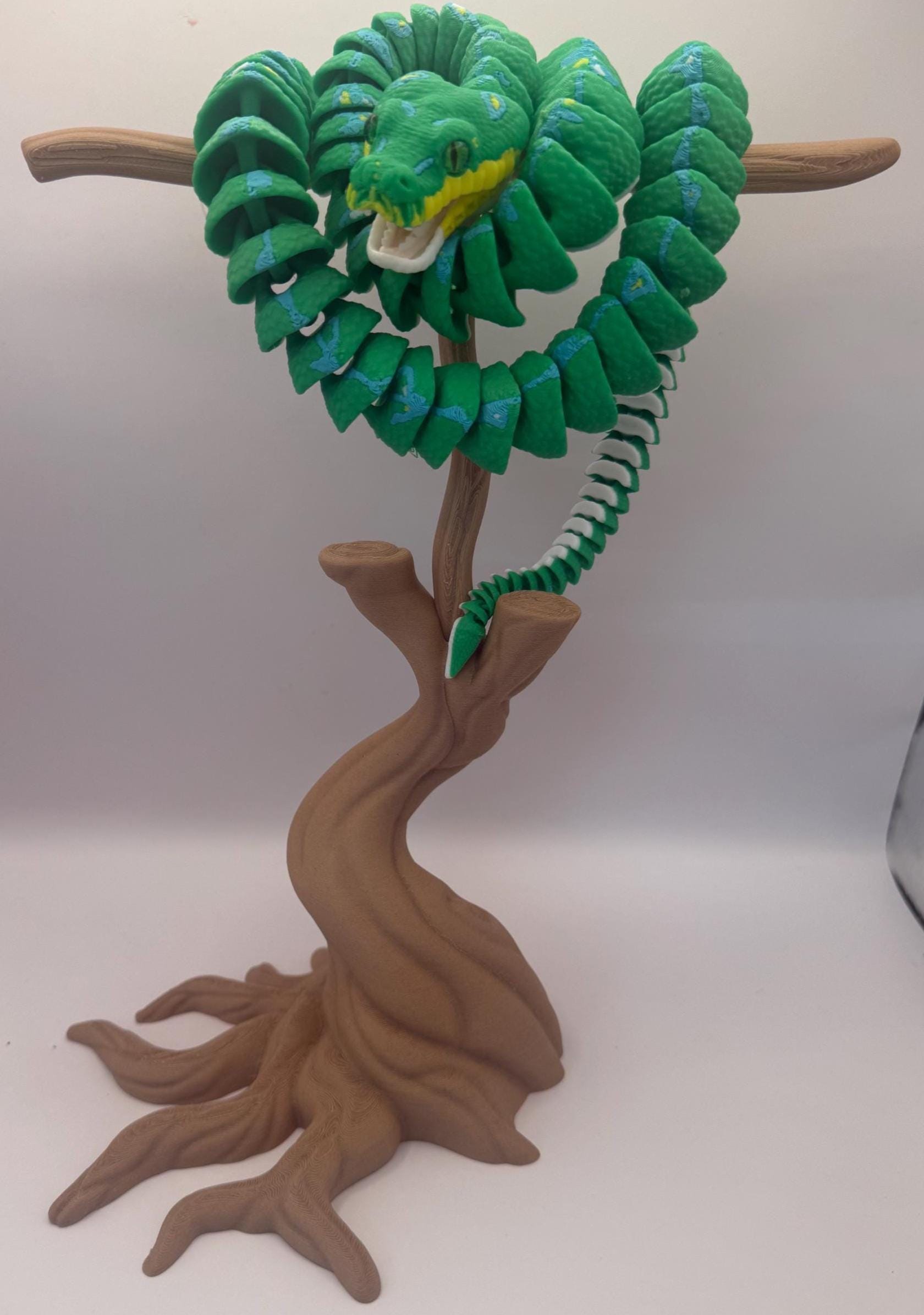 Realistic Sorong Green Tree Python snake articulated desk and fidget model