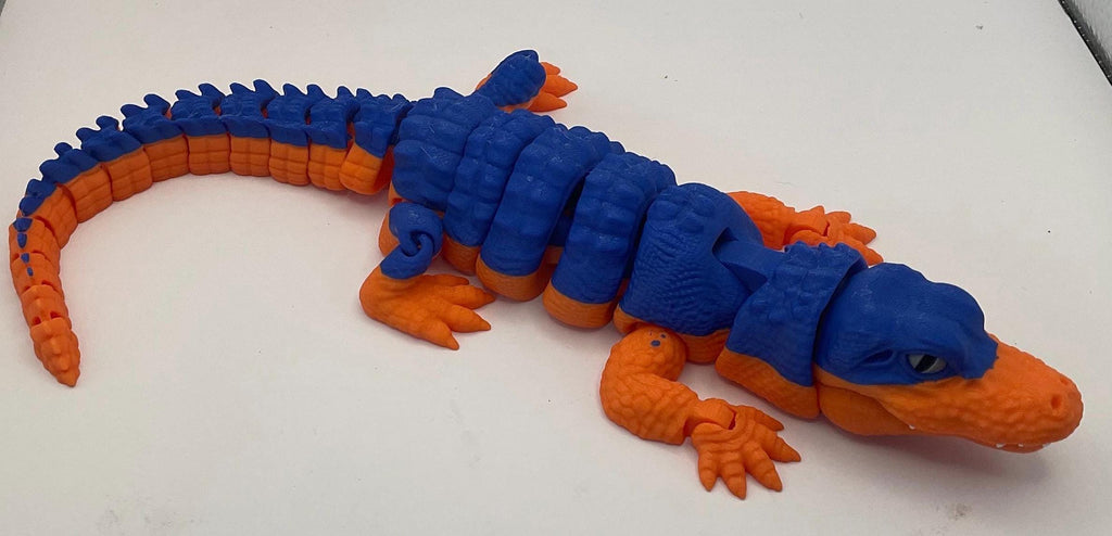 Blue and Orange Articulated Alligator — 3D-printed product by Truly Innovative Concepts