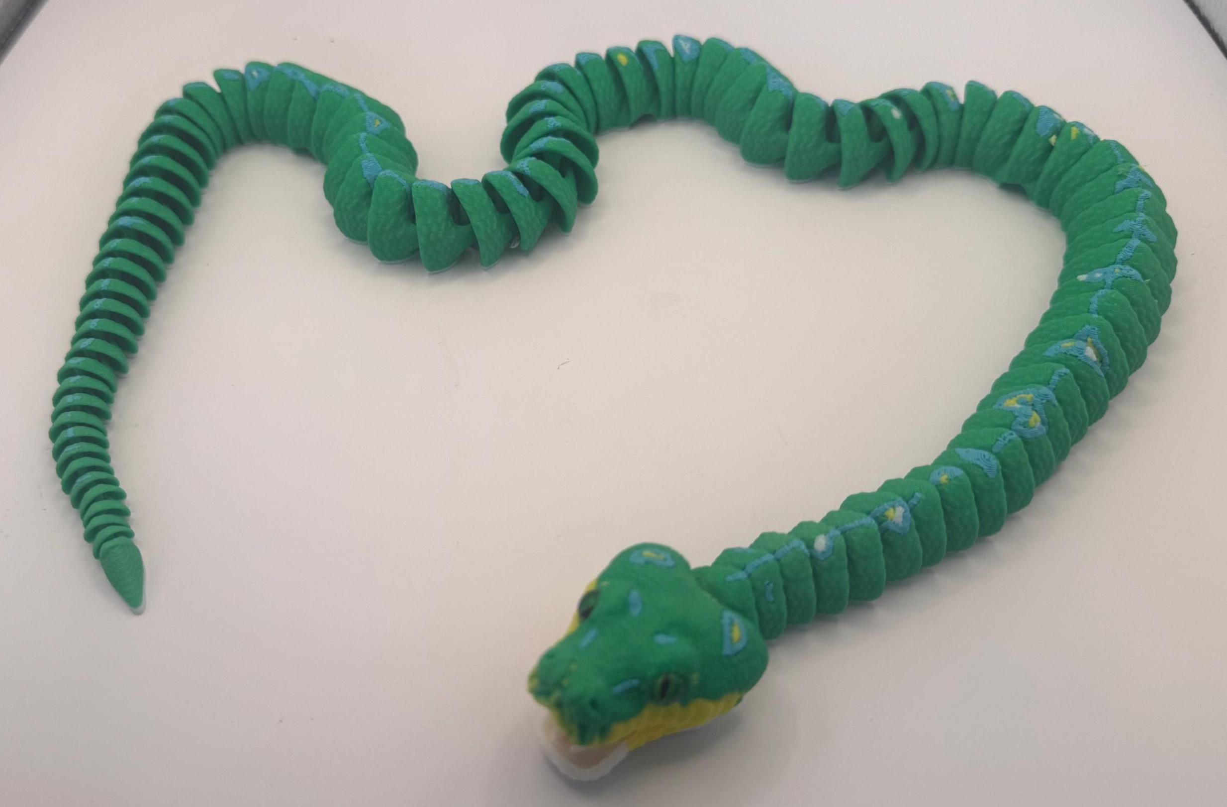 Realistic Sorong Green Tree Python snake articulated desk and fidget model