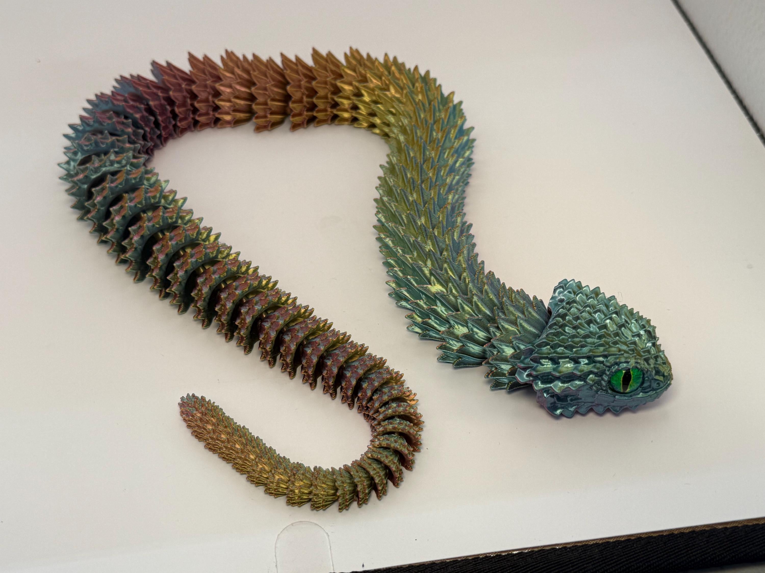 Bush viper snake realistic articulated desk and fidget toy