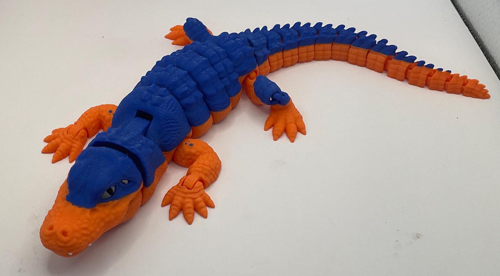 Blue and Orange Articulated Alligator — 3D-printed product by Truly Innovative Concepts
