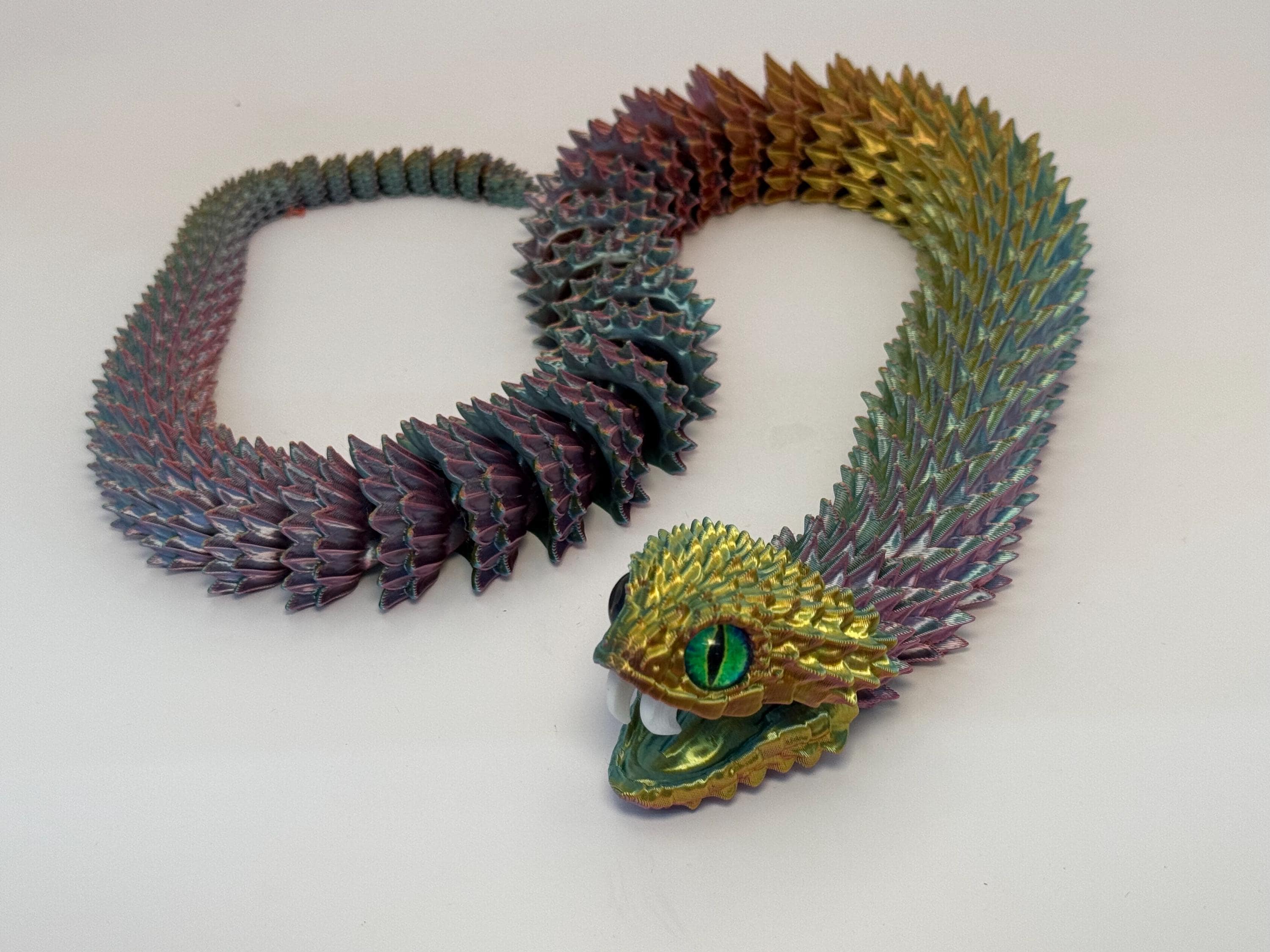 Bush viper snake realistic articulated desk and fidget toy