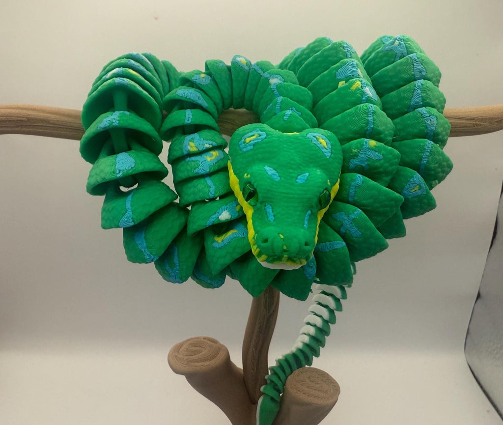 Realistic Sorong Green Tree Python snake articulated desk and fidget model